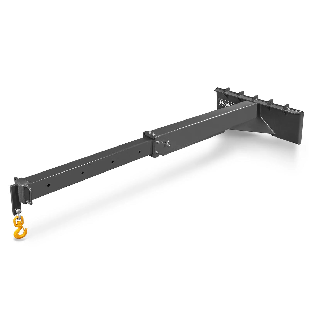 Adjustable Skid Steer Crane Jib Attachment, Manual Telescopic Manual Telescoping 6 FT - 10 FT, 5000 lbs Max Capacity, SSCJ50
