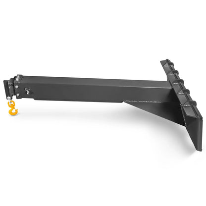 Adjustable Skid Steer Crane Jib Attachment, Manual Telescopic Manual Telescoping 6 FT - 10 FT, 5000 lbs Max Capacity, SSCJ50