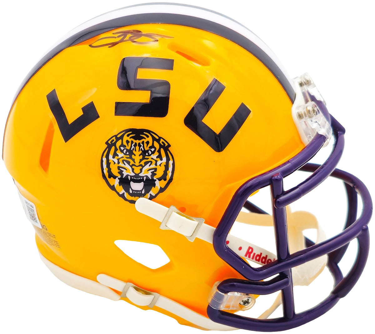 Odell Beckham Jr. Autographed LSU Tigers Yellow Speed Mini Helmet Beckett BAS Witness