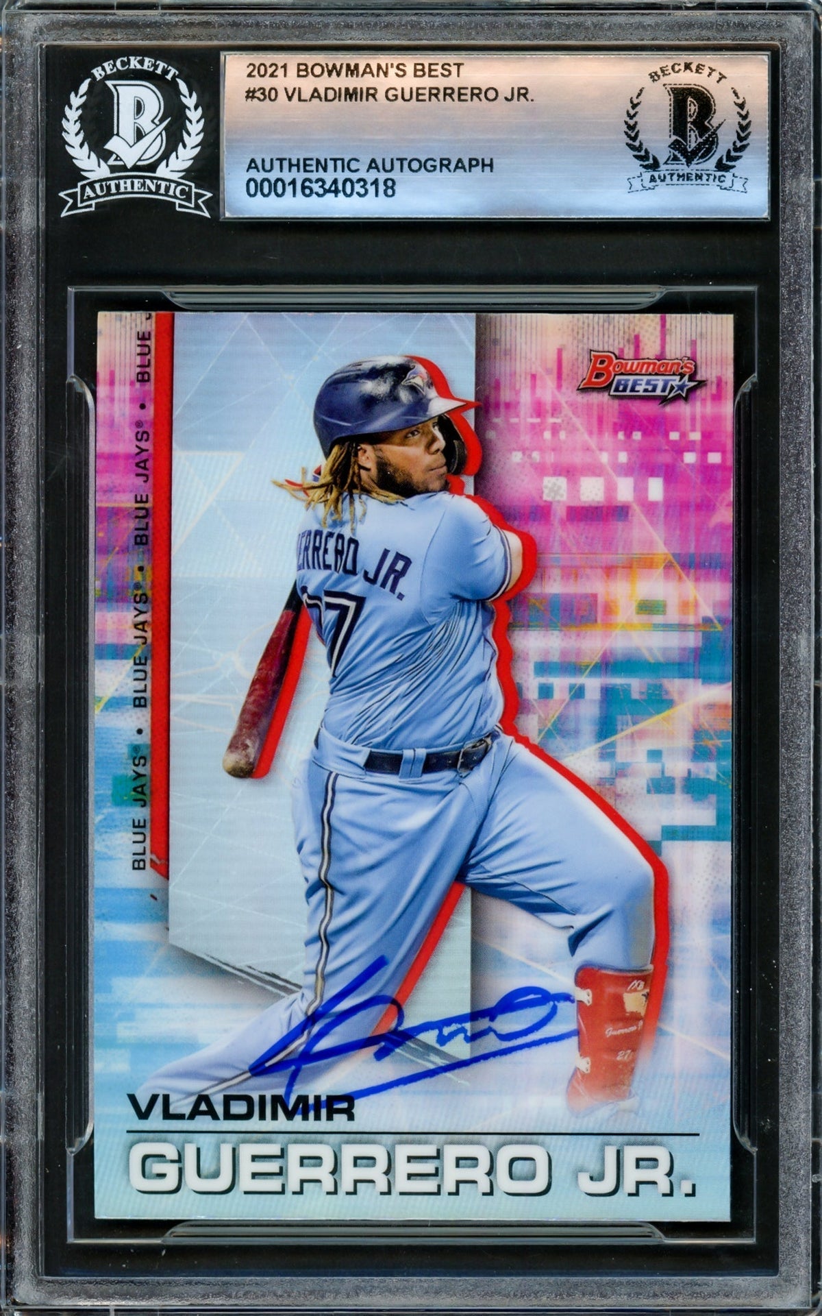 Vladimir Guerrero Jr. Autographed 2021 Bowman's Best Card #30 Toronto Blue Jays Beckett BAS #16340318