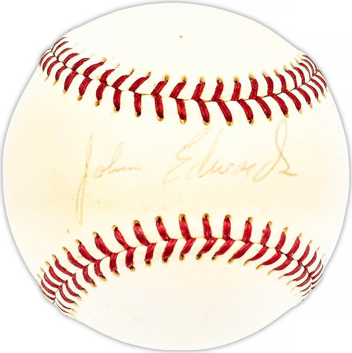 Johnny Edwards Autographed Official Giles NL Baseball Cincinnati Reds Beckett BAS QR #BM25658