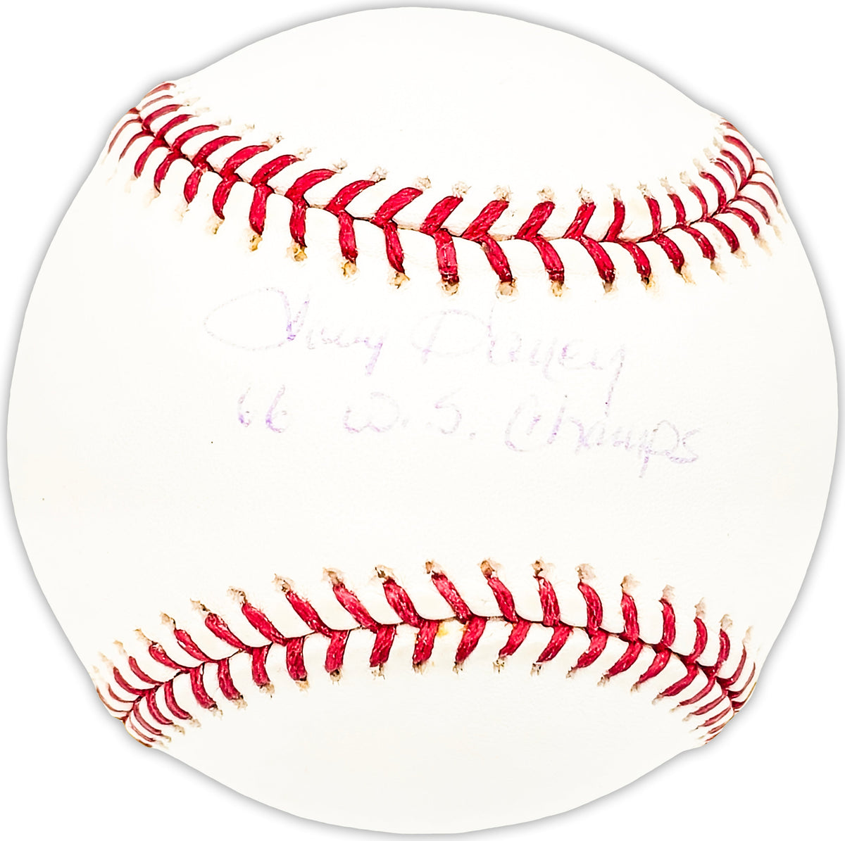 Larry Haney Autographed Official MLB Baseball Baltimore Orioles "66 WS Champs" Beckett BAS QR #BM25444