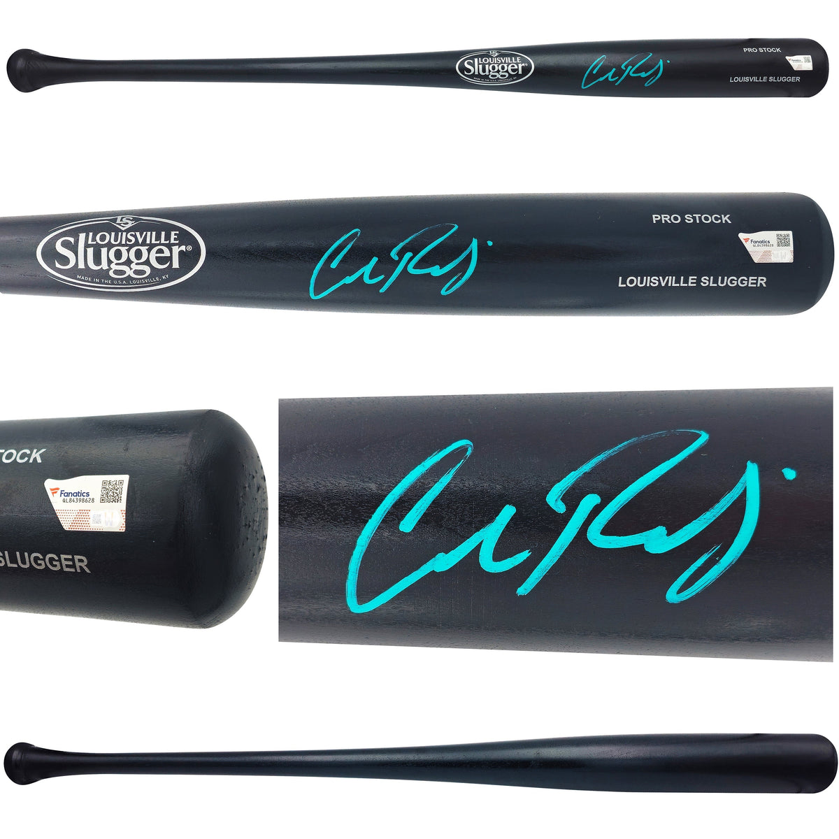 Cal Raleigh Autographed Black Louisville Slugger Pro Stock Baseball Bat Seattle Mariners Fanatics Holo