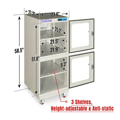 1-10% RH Electronic Dry Cabinet 540L ESD Desiccator Cabinet Ultra-Low Humidity Storage,  White,  EDC540CW