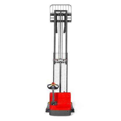 2640lbs Lithium-ion Electric Straddle Stacker,  138" Lift,  Adjustable Legs & Forks,  F26-138S