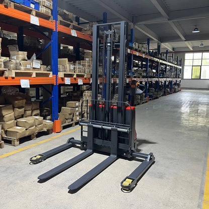 2640lbs Electric Straddle Stacker,  98" Lift,  Adjustable Legs & Forks,  F26-98SLA