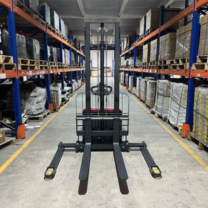3300lbs Lithium-ion Electric Straddle Stacker,  118" Lift,  Adjustable Legs & Forks,  F33-118S