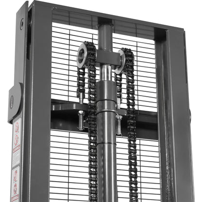 3300lbs Lithium-ion Electric Straddle Stacker,  118" Lift,  Adjustable Legs & Forks,  F33-118S