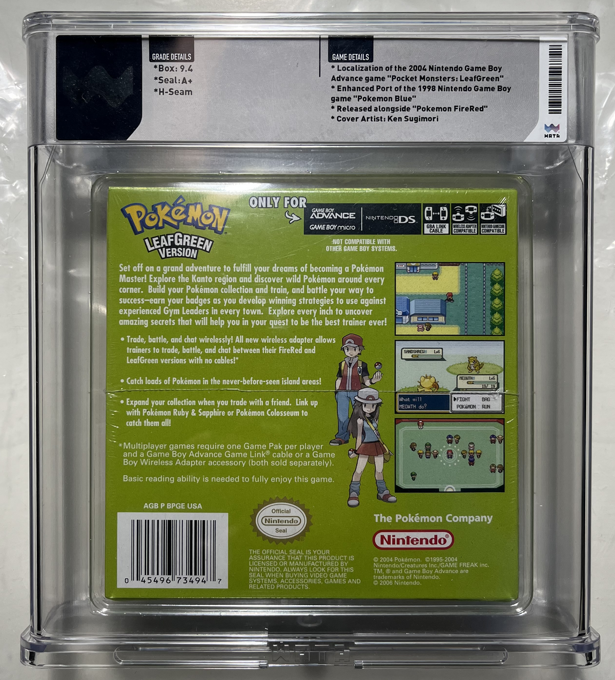 [WATA Graded 9.4 SEALED A+] Pokémon Leaf Green Version (Player's Choice) Gameboy Advance [GBA - 2004]