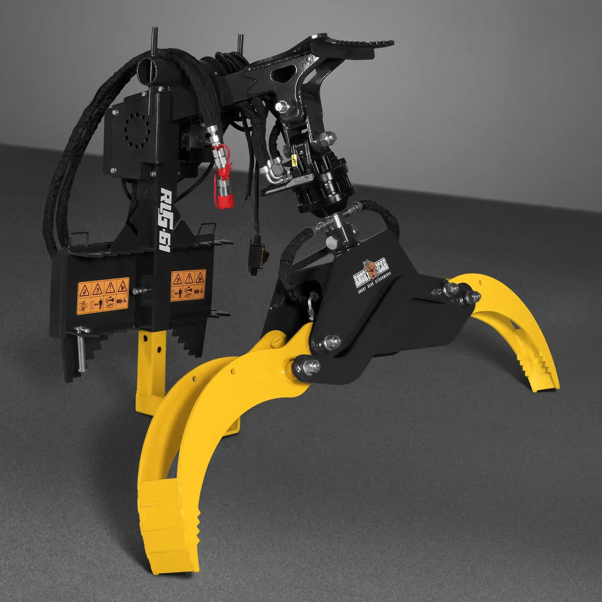 59" Multi-purpose Hydraulic Rotating Log Grapple For Mini Skid Steer, 1500lbs Lift Capacity, 360° Rotational Ability