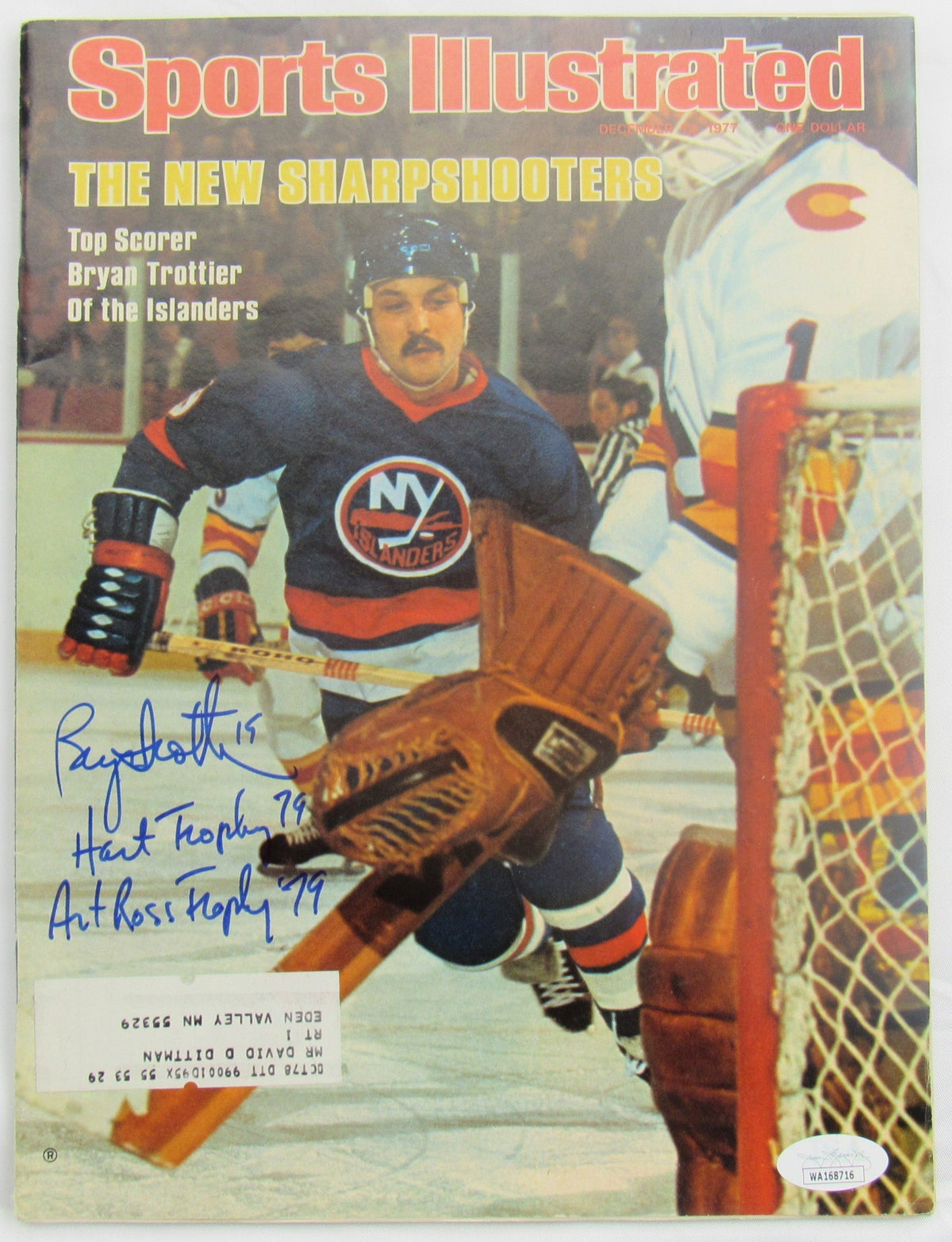 Bryan Trottier Signed Sports Illustrated Magazine JSA WA168716