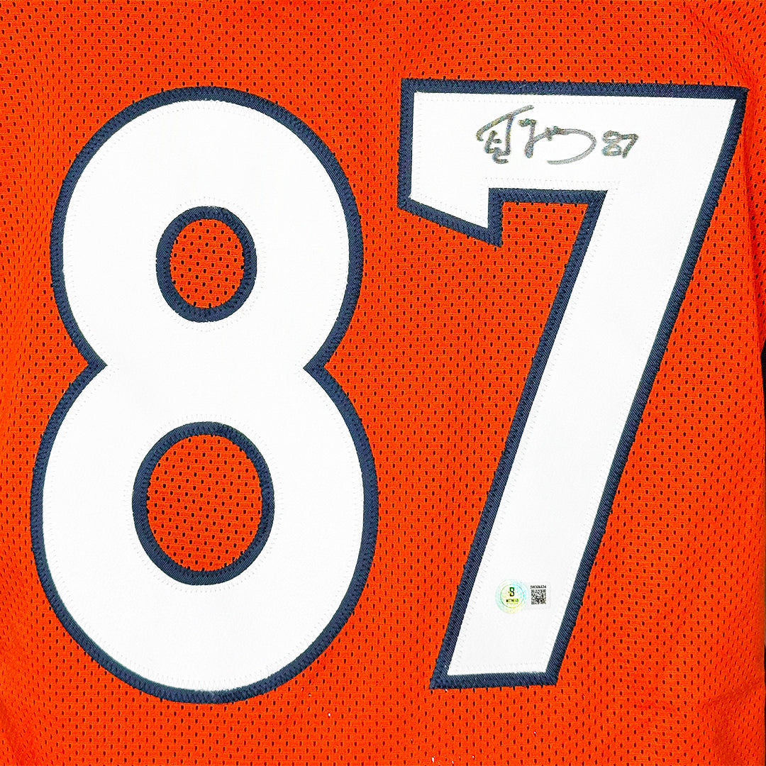 Ed McCaffrey Signed Denver Orange Football Jersey (Beckett)