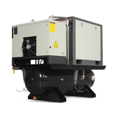 10HP Combined Rotary Screw Air Compressor with Dryer & 66-Gal ASME Tank | 32 CFM,  116 PSI,  460V 3-Phase - Industrial Grade