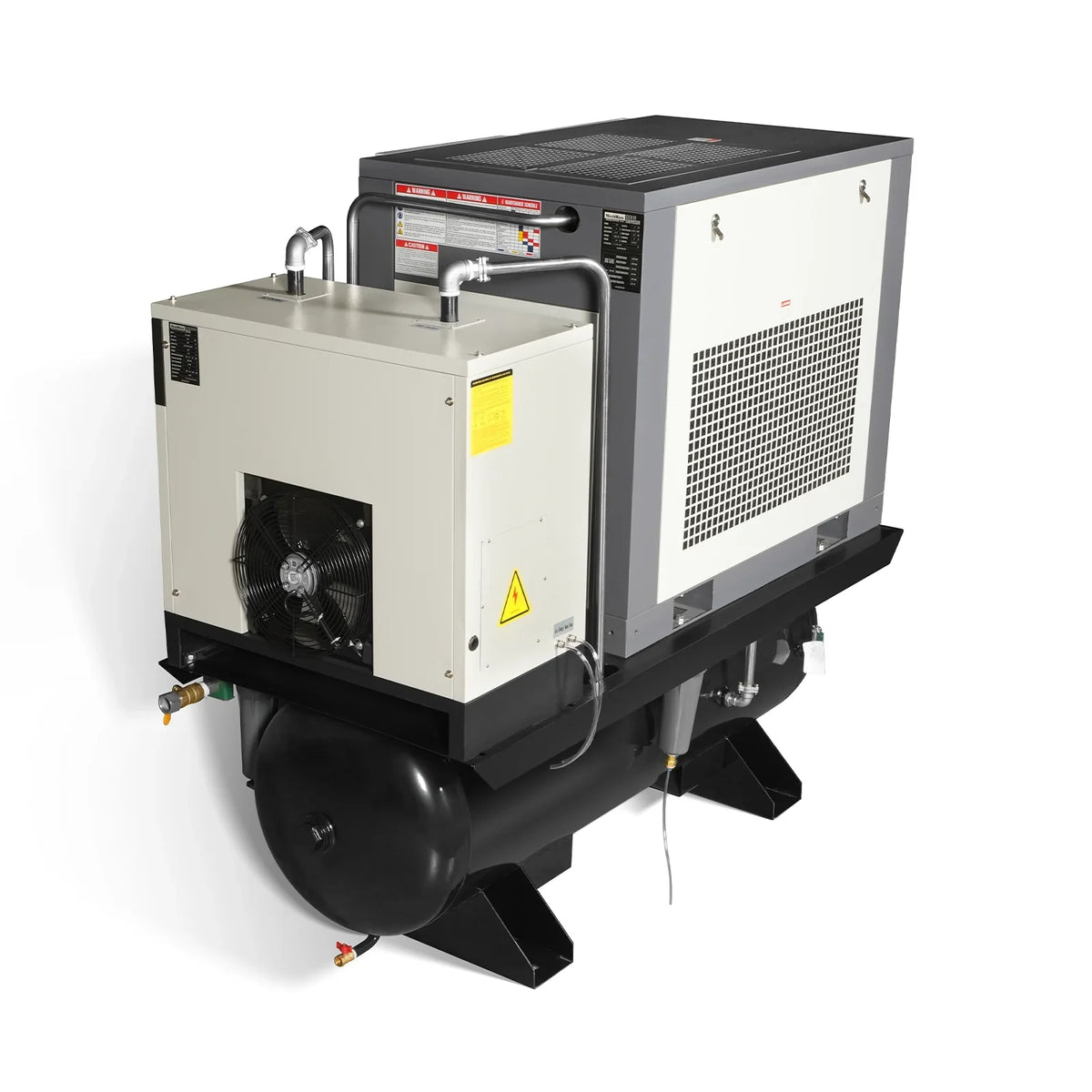 15HP Combined Rotary Screw Air Compressor with Dryer & 105-Gal ASME Tank | 45 CFM,  116 PSI,  460V 3-Phase - Industrial Grade