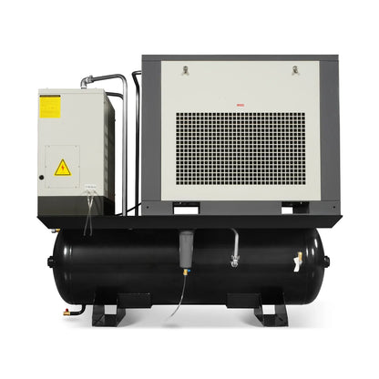 15HP Combined Rotary Screw Air Compressor with Dryer & 105-Gal ASME Tank | 45 CFM,  116 PSI,  460V 3-Phase - Industrial Grade