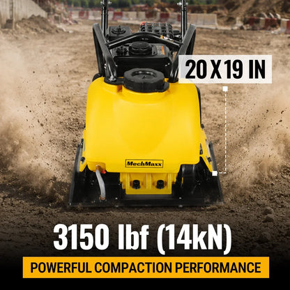 5.8 HP Vibratory Plate Compactor with Wheel Kit, 3150 lb Centrifugal Force for Soil, Gravel, Asphalt and Paver Base, PC80Z