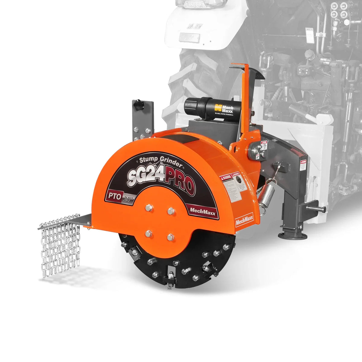 3-Point PTO Stump Grinder & Wood Chipper Bundle; SG24PRO; BX42S; Orange
