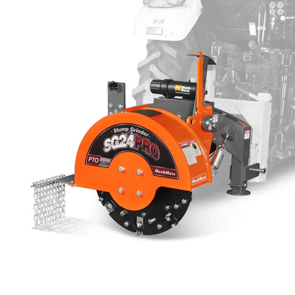 3-Point PTO Stump Grinder & Wood Chipper Bundle; SG24PRO; BX42S; Orange