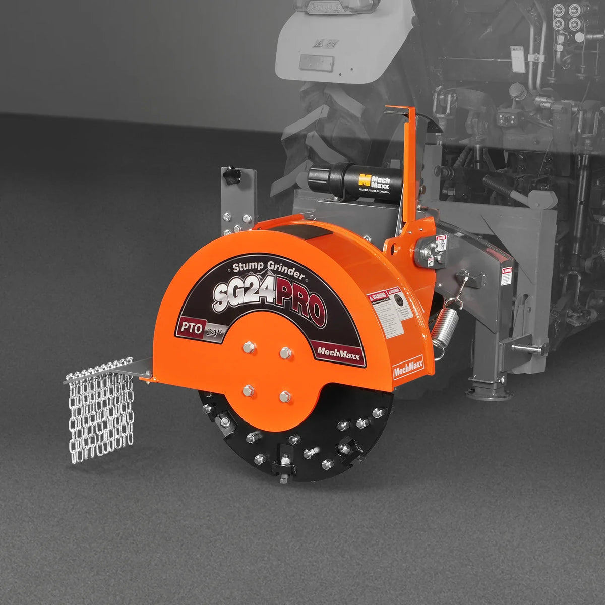3-Point PTO Stump Grinder & Wood Chipper Bundle; SG24PRO; BX42S; Orange