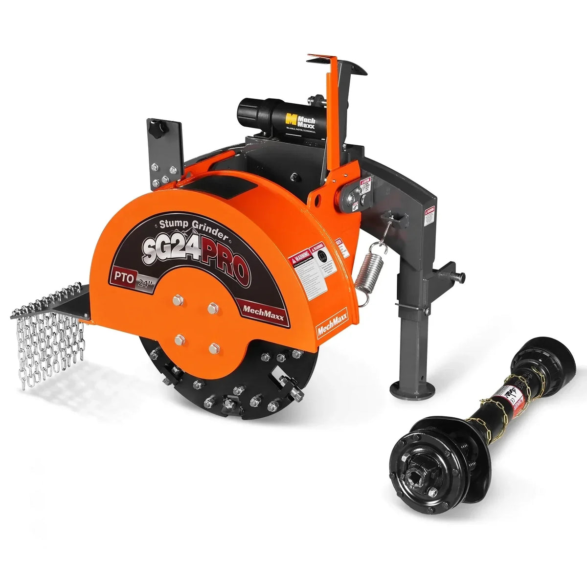 3-Point PTO Stump Grinder & Wood Chipper Bundle; SG24PRO; BX42S; Orange