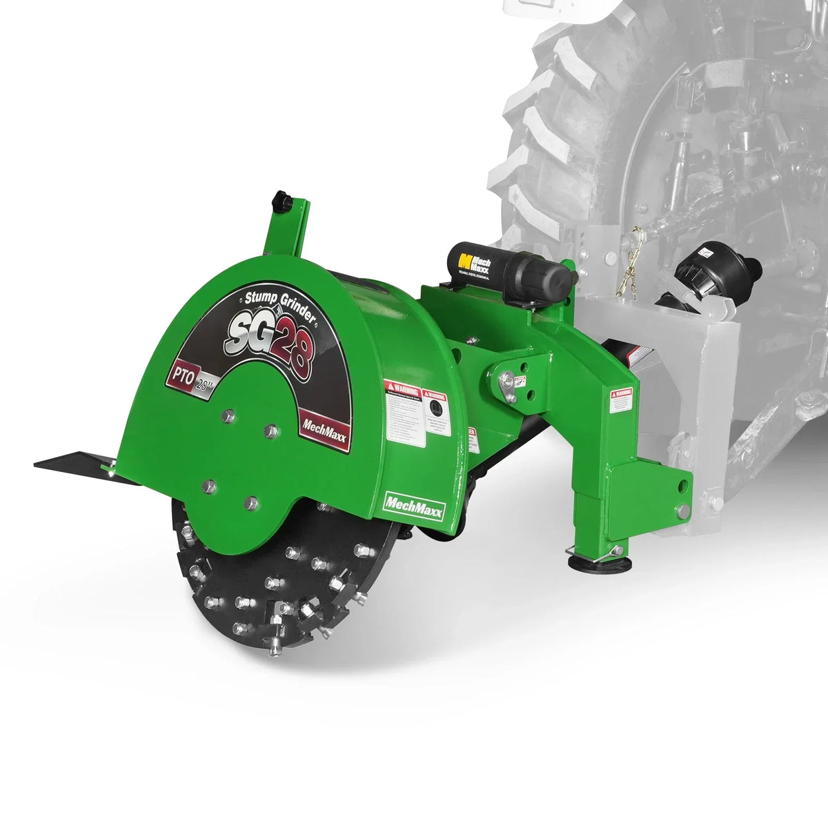 3-Point PTO Stump Grinder with 44 Carbide Teeth (PTO Shaft Included with Slip Clutch),  for 35-80HP Tractor,  SG28