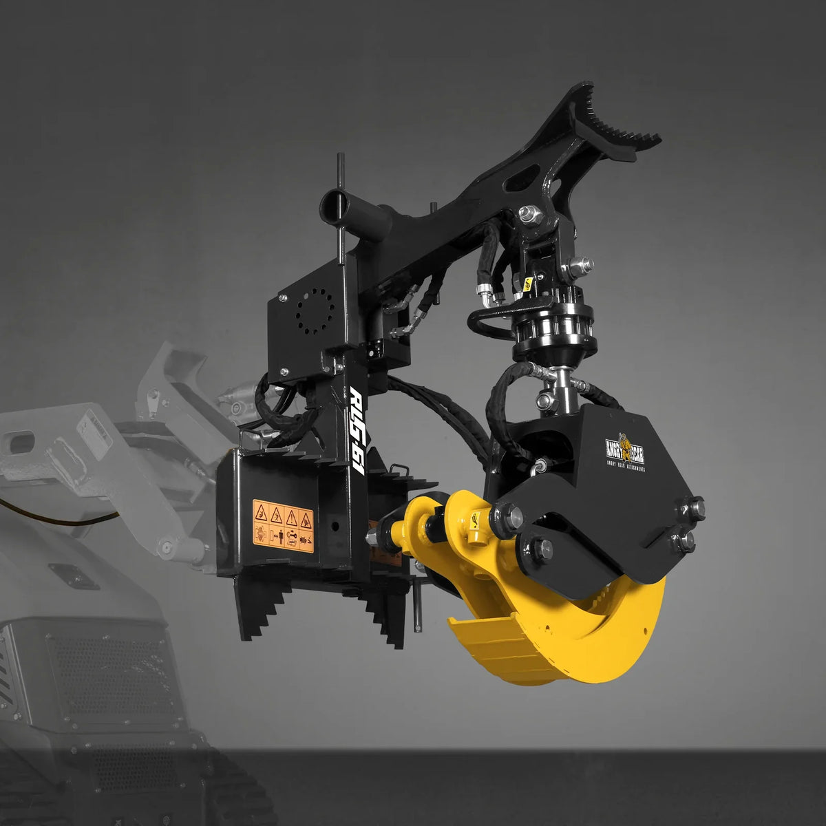 59" Multi-purpose Hydraulic Rotating Log Grapple For Mini Skid Steer, 1500lbs Lift Capacity, 360° Rotational Ability