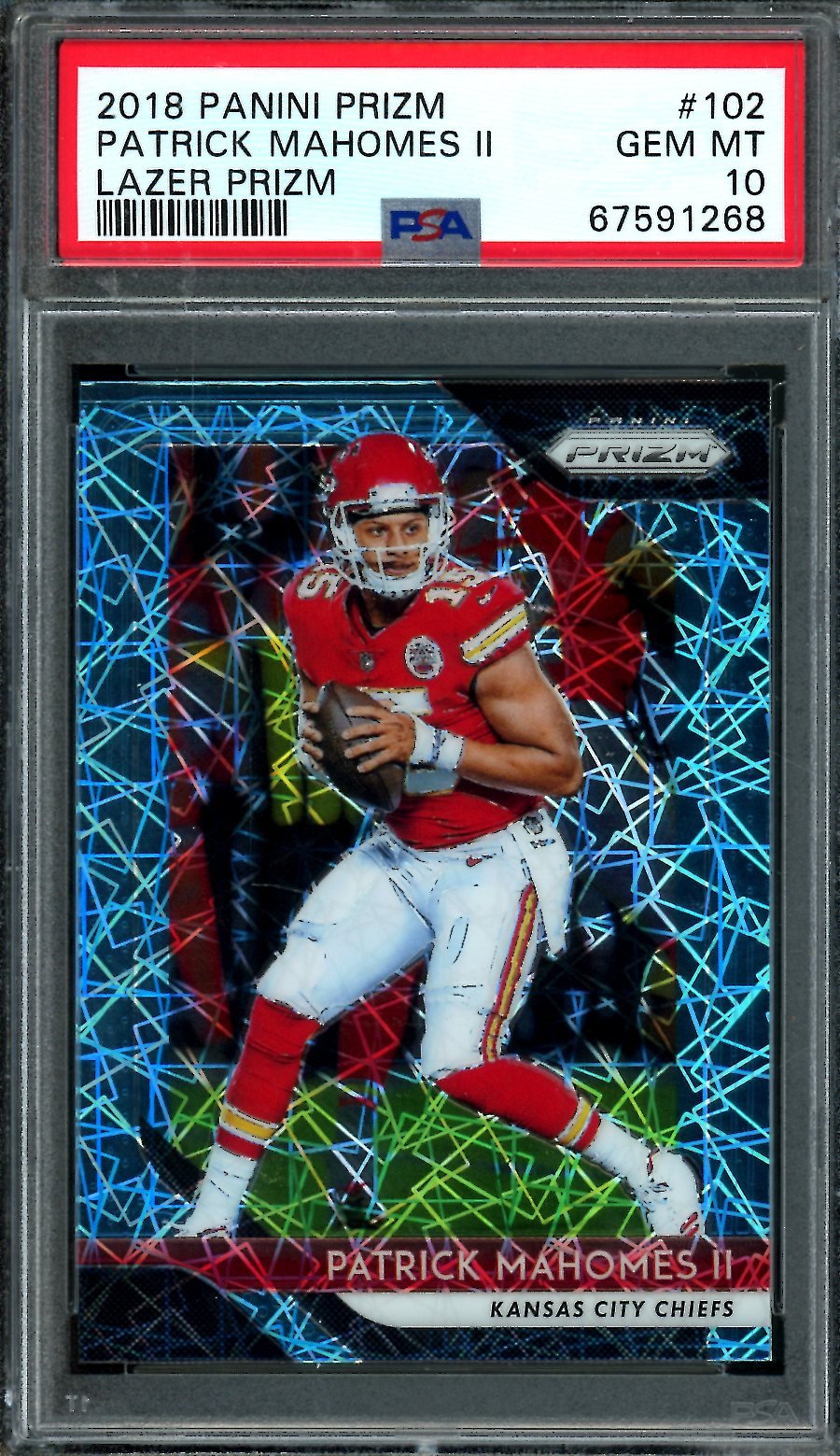 2018 Panini Prizm Patrick Mahomes Lazer Prizm PSA 10 Chiefs