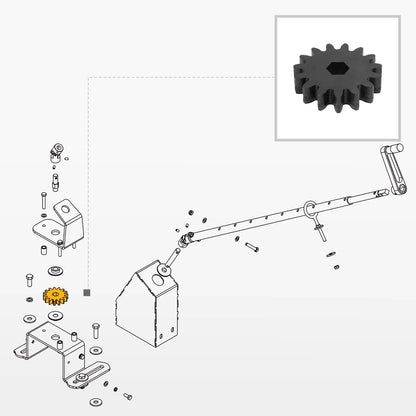 Snow Blower Manual Chute Rotator Gear (for SKU: 201042, 201042T, 201015, 201015T, 201016, 201016T, 201043, 201043T)