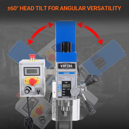 6"x20'' Benchtop Mill Drill Machine, Variable Speed, R8 Spindle, 1 HP, 110V, Brushless Motor Compact Milling Drilling Tool for Garage Shop