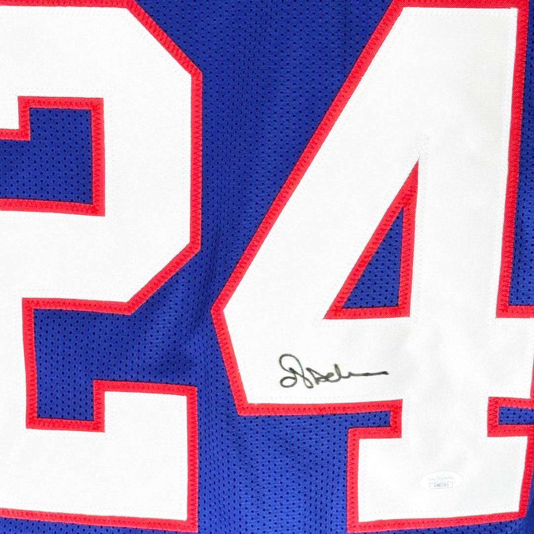 Ottis Anderson Signed New York Blue Football Jersey (JSA)