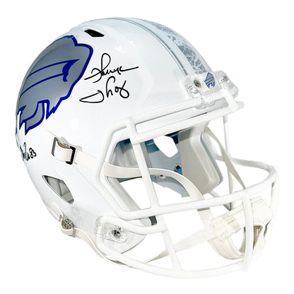 Bills Triplets Signed Buffalo Bills Rivalries Full-Size Replica Football Helmet (Beckett)