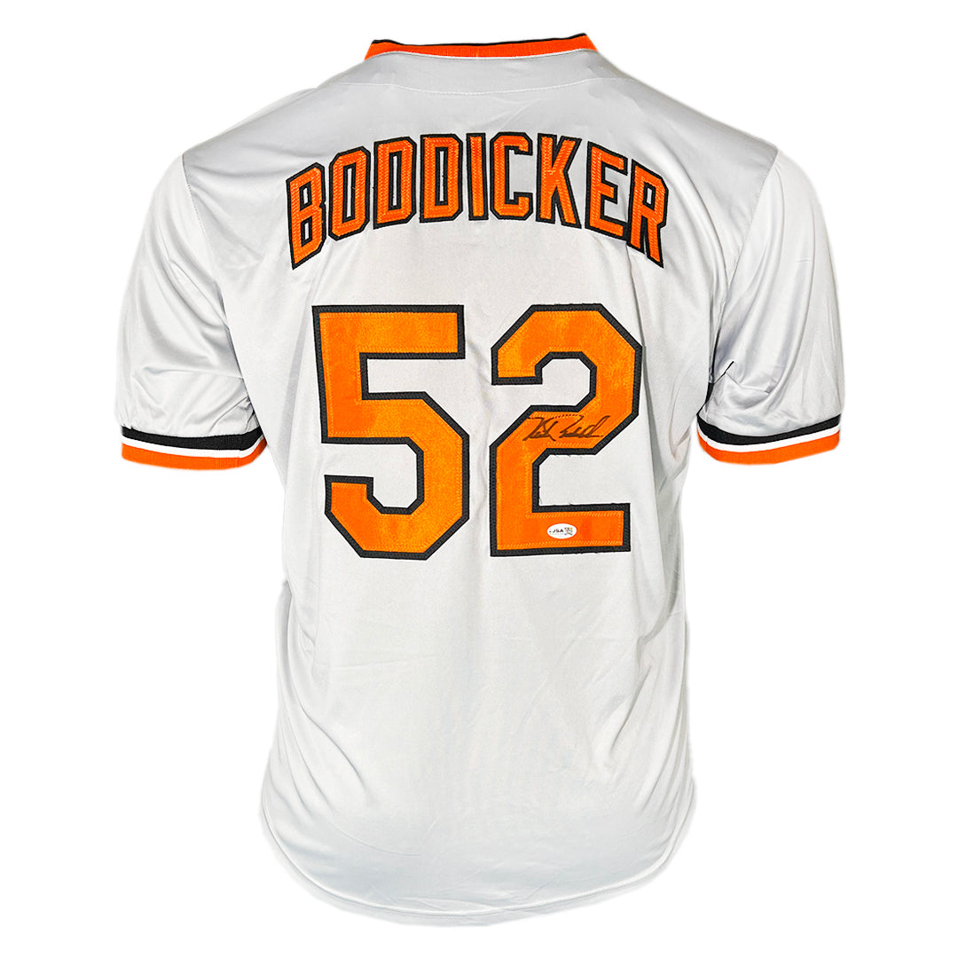 Mike Boddicker Signed Baltimore Grey Baseball Jersey (JSA)