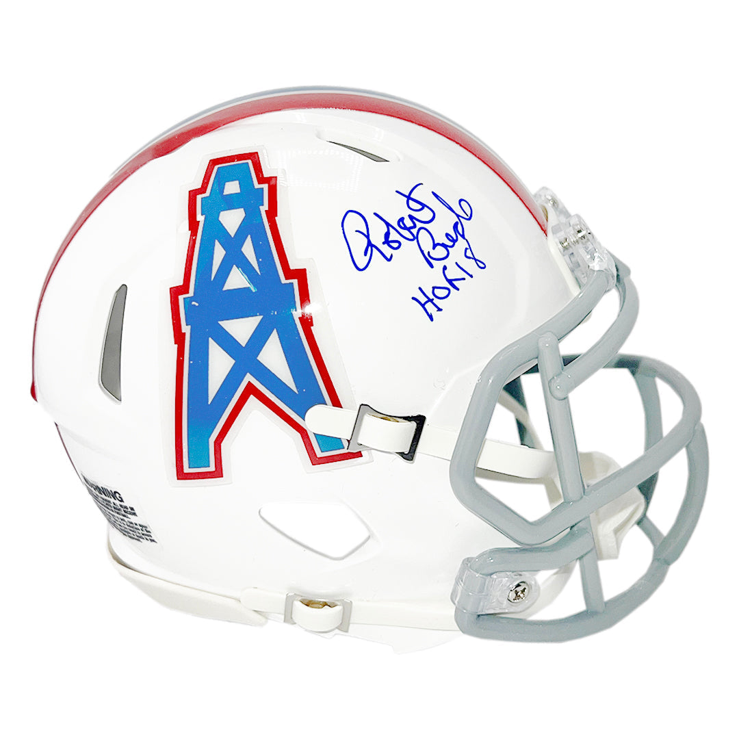 Robert Brazile Signed Houston Oilers Throwback 75-80 Speed Mini Football Helmet (JSA)