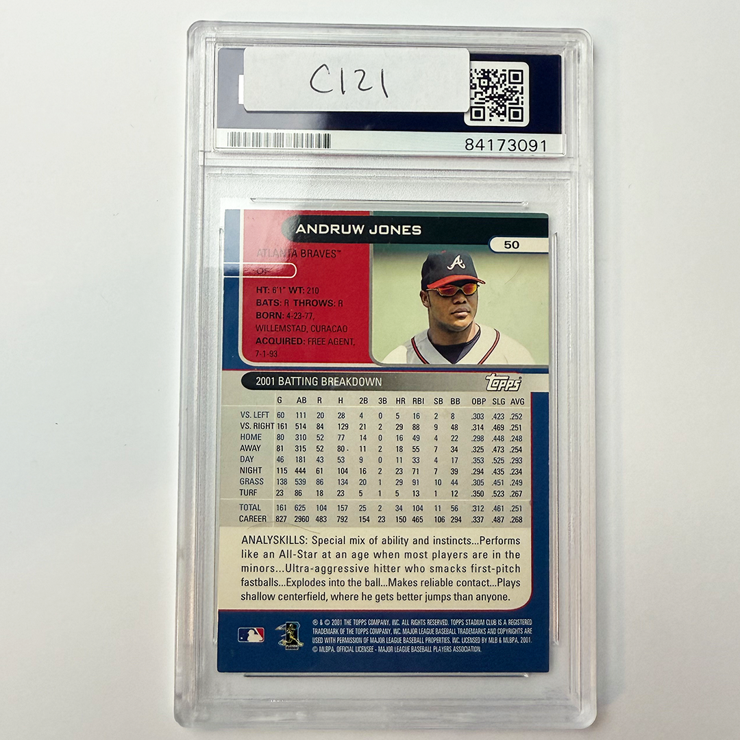 Andruw Jones Signed 2001 Stadium Club #50 PSA Auto Authentic