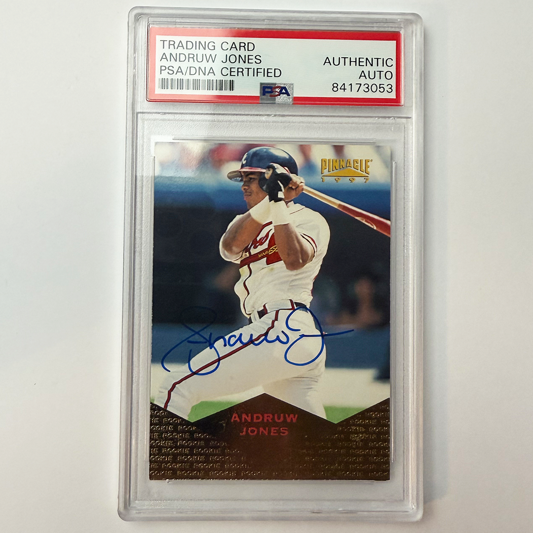 Andruw Jones Signed 1997 Pinnacle #163 PSA Auto Authentic