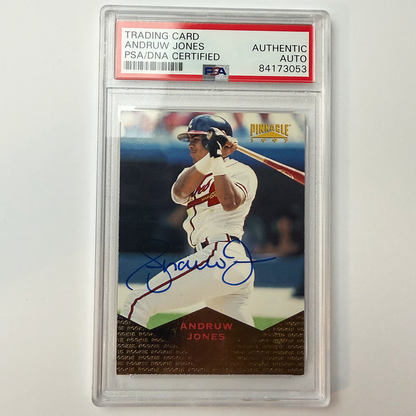 Andruw Jones Signed 1997 Pinnacle #163 PSA Auto Authentic