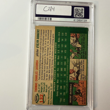 Tommy Lasorda Signed 1954 Topps Rookie #132 PSA 10 Auto