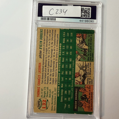 Tommy Lasorda Signed 1954 Topps Rookie #132 HOF 97 PSA 10 Auto