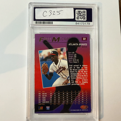 Fred McGriff Signed 1994 Sportsflics #32 PSA Auto Authentic