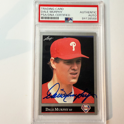 Dale Murphy Signed 1992 Leaf #527 PSA Auto Authentic