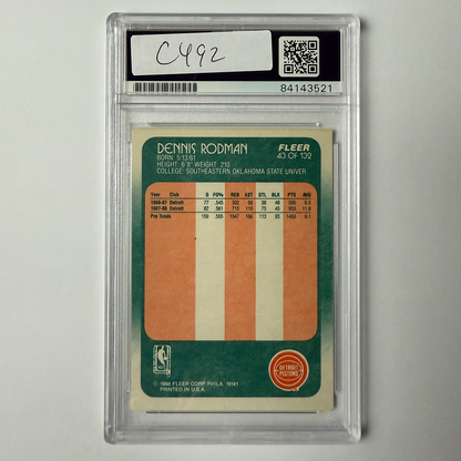 Dennis Rodman Signed 1988 Fleer #43 ROOKIE HOF 2011 PSA Auto Authentic