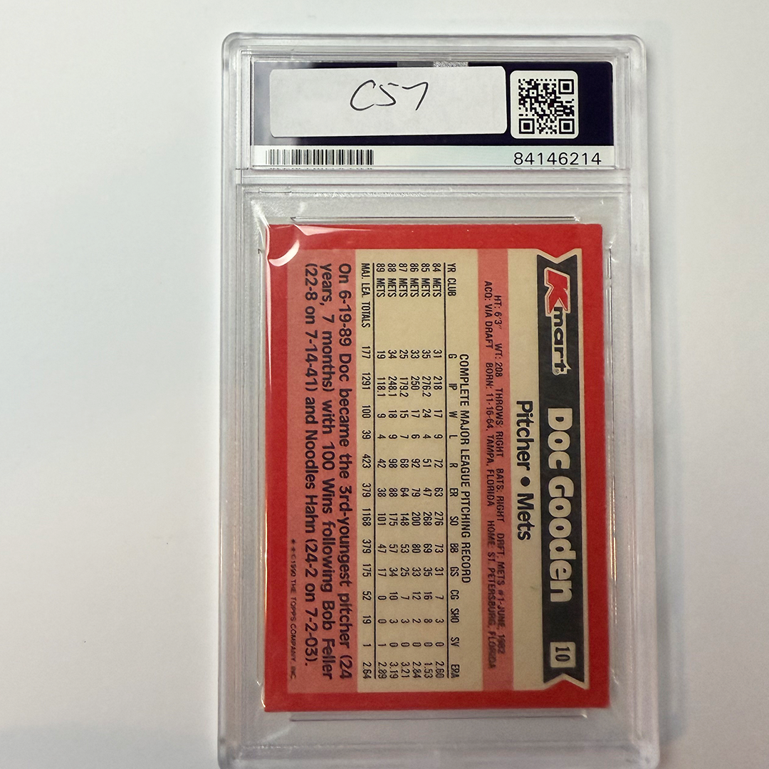 Dwight Gooden Signed 1990 Topps Kmart Super Stars #10 w/4 Inscriptions PSA Auto Auth