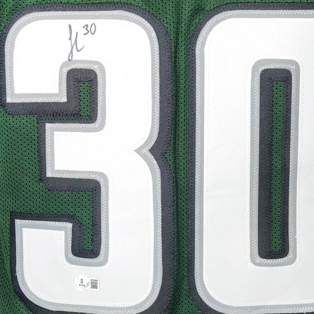 Jihaad Campbell Signed Philadelphia Green Football Jersey (Beckett)