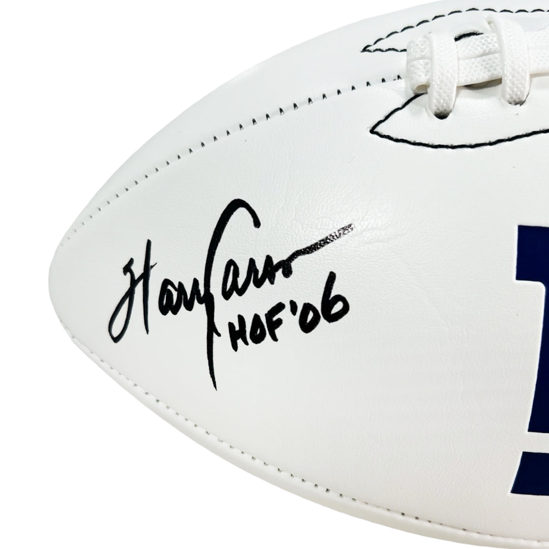 Harry Carson Signed HOF 06 Inscription New York Giants Official NFL Team Logo Football (Beckett)