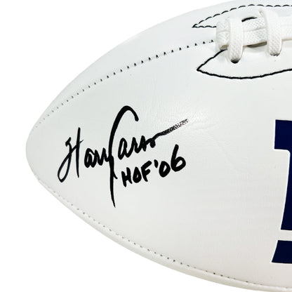 Harry Carson Signed HOF 06 Inscription New York Giants Official NFL Team Logo Football (Beckett)