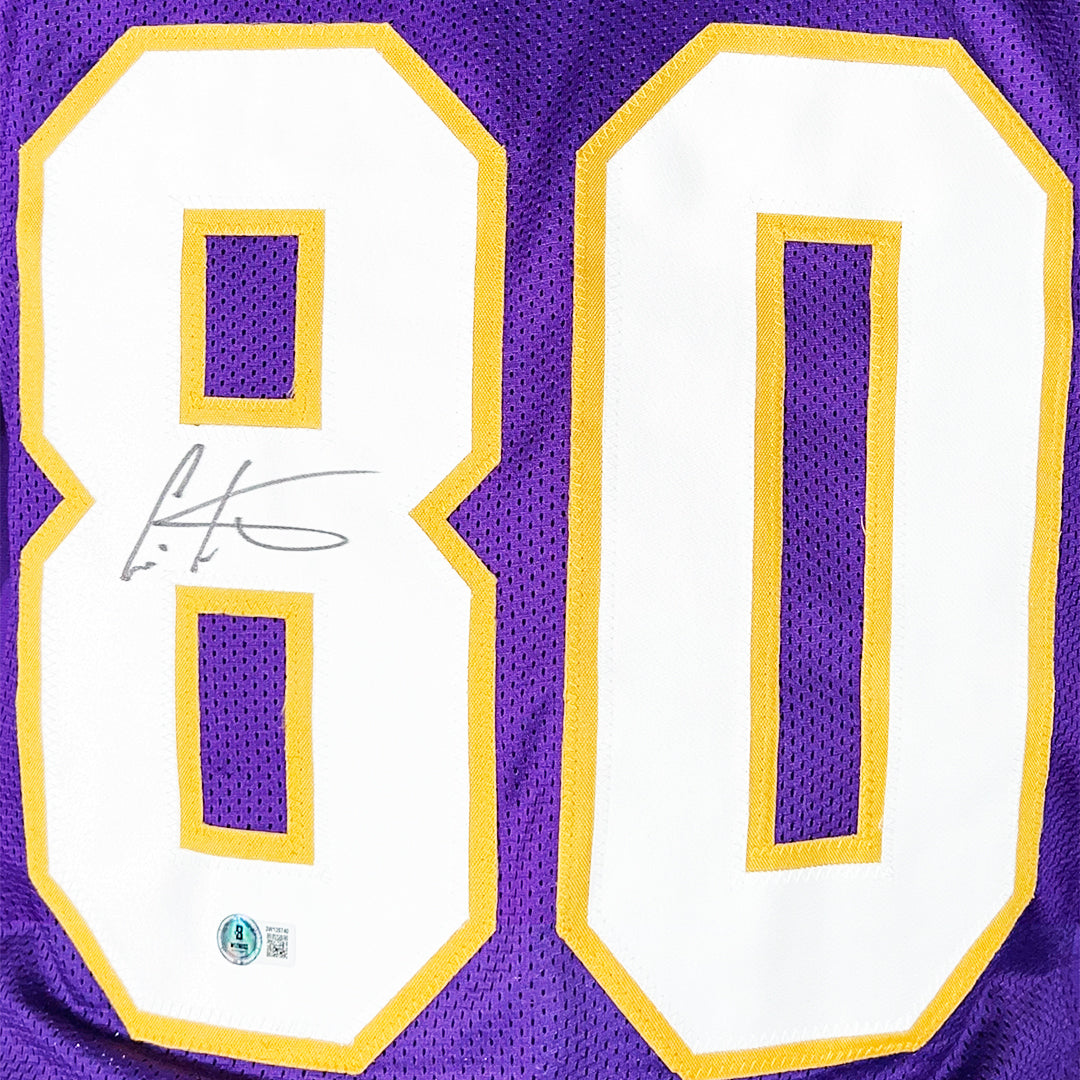 Cris Carter Signed Minnesota Purple Football Jersey (Beckett)