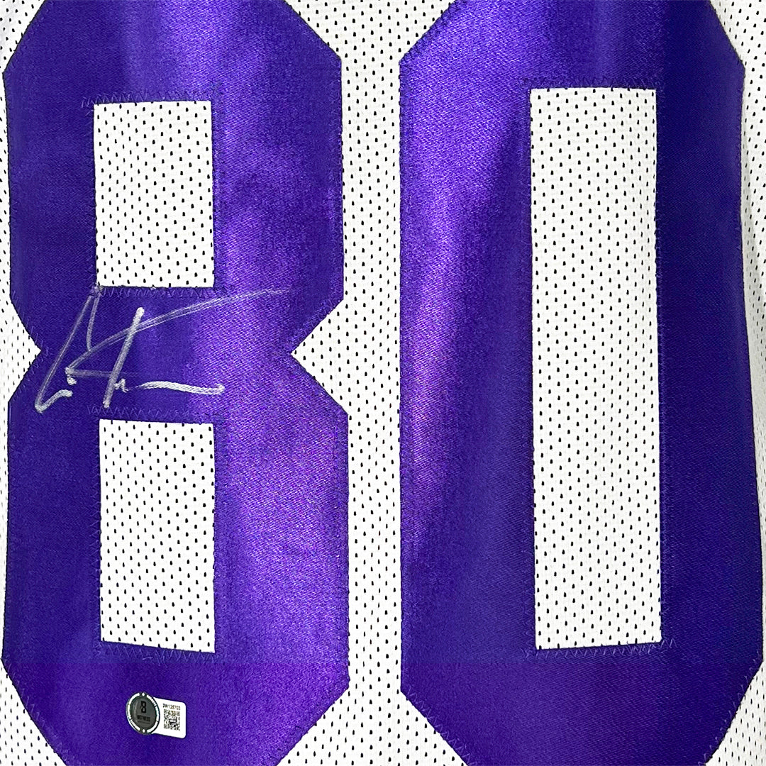 Cris Carter Signed Minnesota White Football Jersey (Beckett)