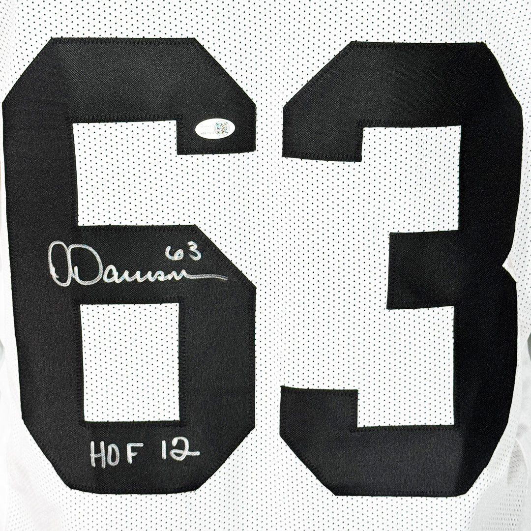 Dermontti Dawson Signed HOF 12 Inscription Pittsburgh White Football Jersey (JSA)