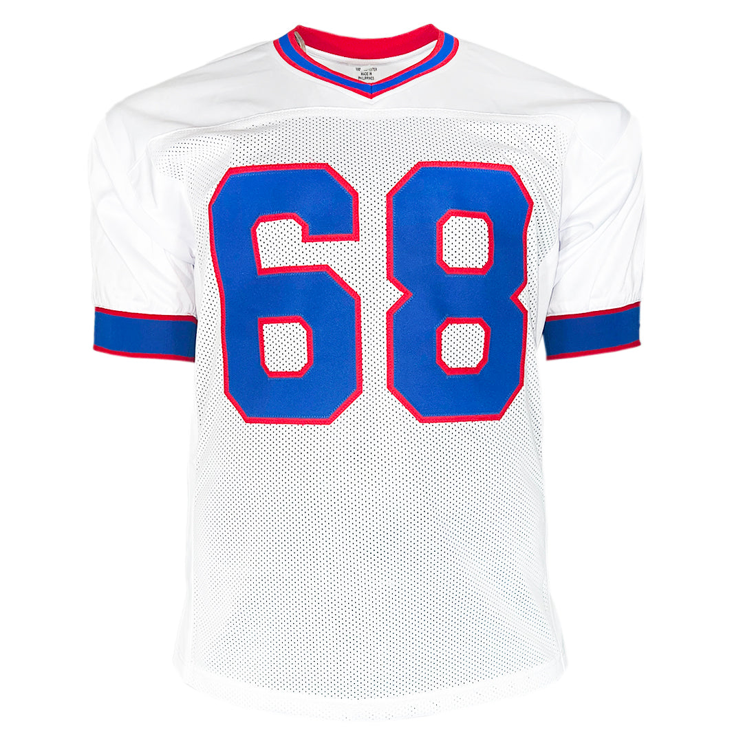 Joe DeLamielleure Signed HOF 03 Inscription Buffalo White Football Jersey (Beckett)