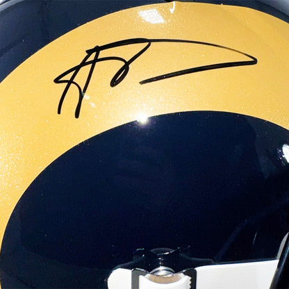 Aaron Donald Signed Los Angeles Rams Throwback 00-16 Speed Full-Size Replica Football Helmet (Beckett)